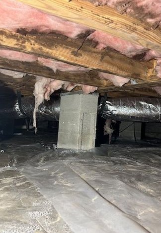 Open dirt crawl space before RNL encapsulation