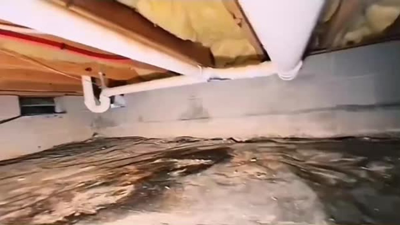 Crawl space under a Triangle home before encapsulation