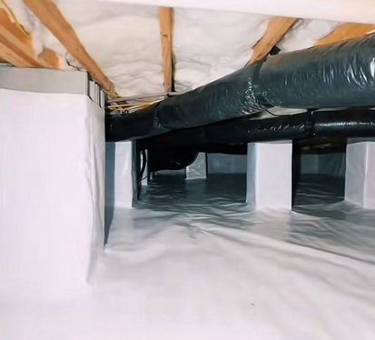 Fiberglass insulation option in a crawl space