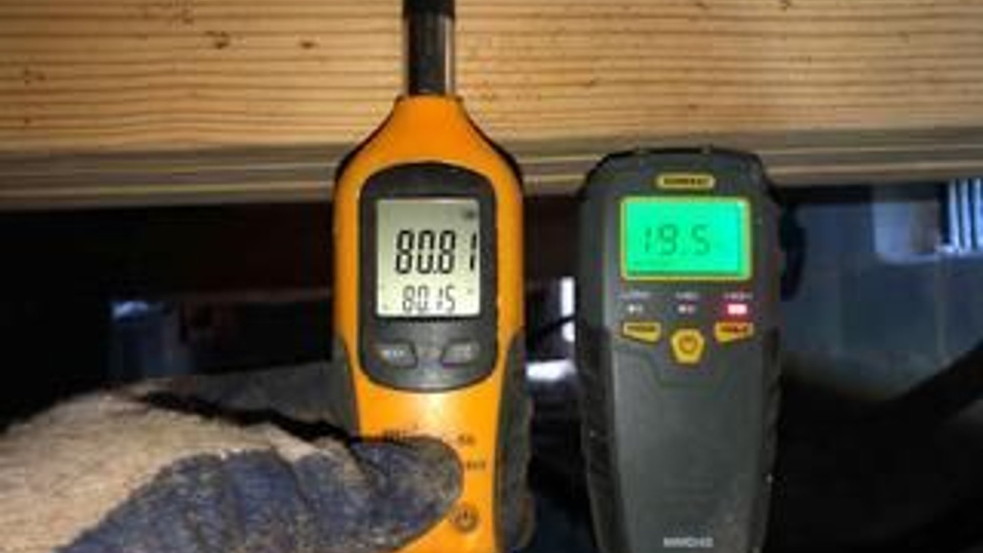 Mold inspection on crawl space framing