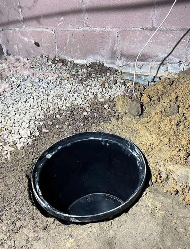 Interior French drain and liner transition