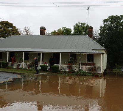Standing water in a crawl space after rain